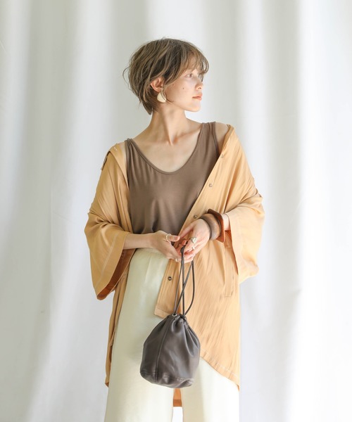 select MOCA(セレクトモカ)の「2020 SS ボーイフレンドオーバーシャツジャケット(シャツ/ブラウス・レディース・ベージュ/パープル/ミント・FREE)」の12枚目の写真