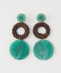 MARBLE ROUND RATTAN EARRINGS/マーブルラウンドラタンピアス【MOOK52掲載 90441】