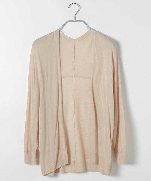 LAKOLE（ラコレ）の「【接触冷感】14Gドルマンショートカーディガン / LAKOLE（カーディガン/ボレロ・レディース・ライトベージュ/ライラック/ライトグリーン/ブラック/オフホワイト・FREE）」の4枚目の写真