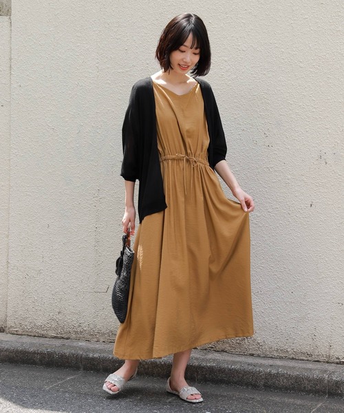 LAKOLE（ラコレ）の「【接触冷感】14Gドルマンショートカーディガン / LAKOLE（カーディガン/ボレロ・レディース・ライトベージュ/ライラック/ライトグリーン/ブラック/オフホワイト・FREE）」の7枚目の写真