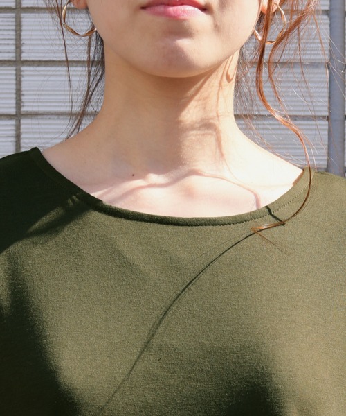 cheriella（シェリエラ）の「(入荷無し)【cheriella】ボリューム袖COOLタッチスリットワンピース（ワンピース・レディース・ブラック/ネイビー/カーキ/モカ・M）」の11枚目の写真
