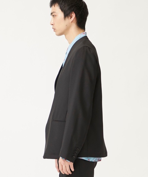 Iroquois(イロコイ)の「【Iroquois】NATURAL TROPICAL 2WAY B/S JK(ノーカラージャケット・メンズ・ベージュ/ブラック・2/1)」の4枚目の写真