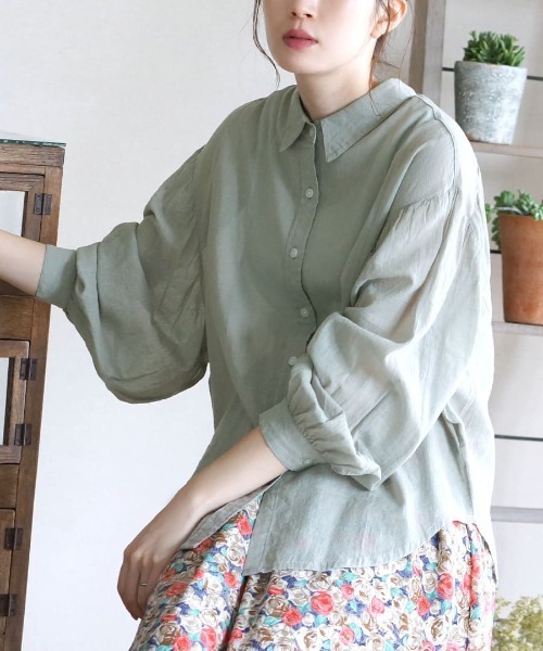 セール コットンガーゼ バルーン袖 シャツブラウス シャツ ブラウス Zootie ズーティー のファッション通販 Zozotown