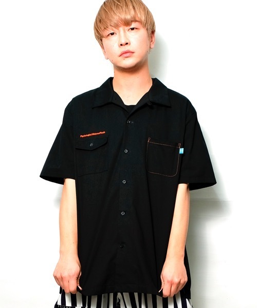 PSYCHOLOGICAL METAMORPHOSIS（サイコロジカルメタモーフォーセス）の「CHINO WORK SHIRTS（シャツ/ブラウス・メンズ・ベージュ/サックスブルー/レッド系その他/ブラック・M/L）」の2枚目の写真
