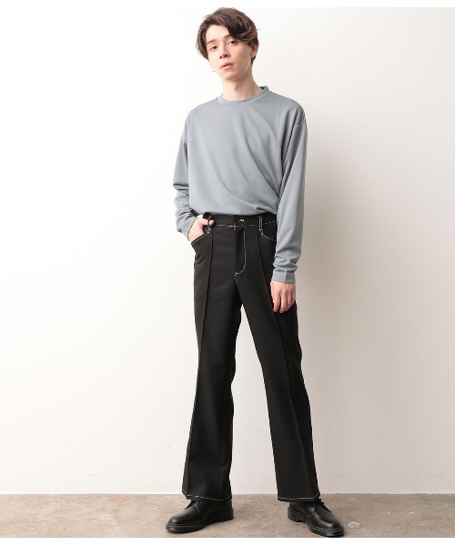 JUNRED（ジュンレッド）の「【セットアップ可能】ラスターツイルセミフレアパンツ（その他パンツ・メンズ・ブラック/ブラック系その他/ダークブラウン・S/M/L）」の12枚目の写真