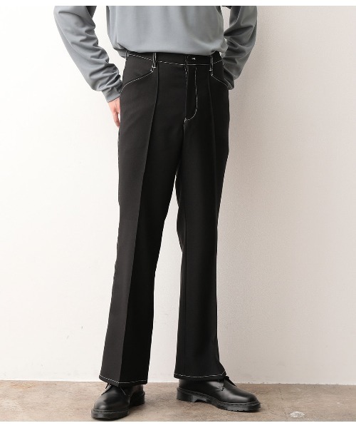 JUNRED（ジュンレッド）の「【セットアップ可能】ラスターツイルセミフレアパンツ（その他パンツ・メンズ・ブラック/ブラック系その他/ダークブラウン・S/M/L）」の15枚目の写真