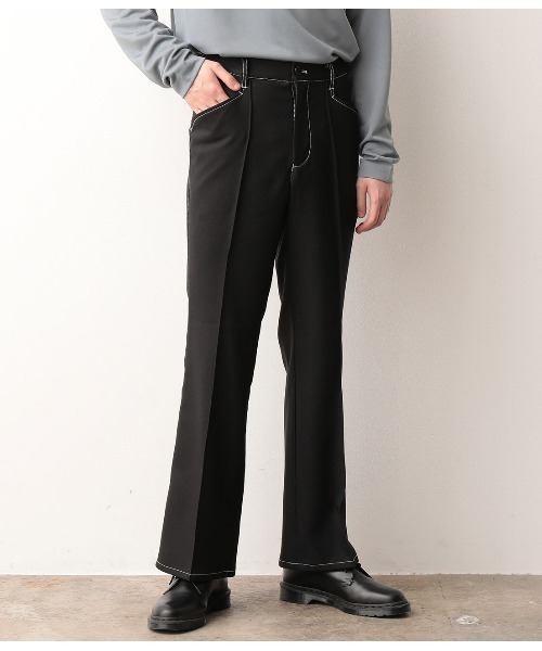 JUNRED（ジュンレッド）の「【セットアップ可能】ラスターツイルセミフレアパンツ（その他パンツ・メンズ・ブラック/ブラック系その他/ダークブラウン・S/M/L）」の16枚目の写真