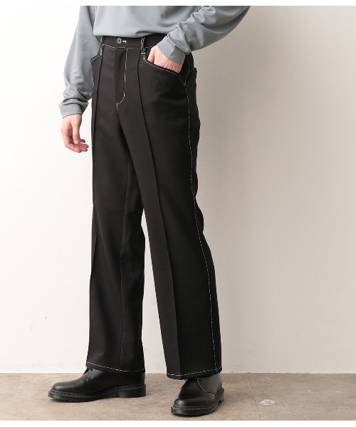 JUNRED（ジュンレッド）の「【セットアップ可能】ラスターツイルセミフレアパンツ（その他パンツ・メンズ・ブラック/ブラック系その他/ダークブラウン・S/M/L）」の17枚目の写真