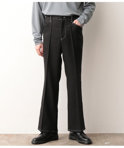 JUNRED（ジュンレッド）の「【セットアップ可能】ラスターツイルセミフレアパンツ（その他パンツ・メンズ・ブラック/ブラック系その他/ダークブラウン・S/M/L）」の18枚目の写真