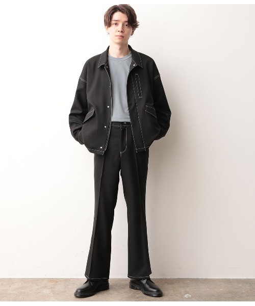 JUNRED（ジュンレッド）の「【セットアップ可能】ラスターツイルセミフレアパンツ（その他パンツ・メンズ・ブラック/ブラック系その他/ダークブラウン・S/M/L）」の19枚目の写真