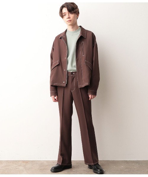 JUNRED（ジュンレッド）の「【セットアップ可能】ラスターツイルセミフレアパンツ（その他パンツ・メンズ・ブラック/ブラック系その他/ダークブラウン・S/M/L）」の22枚目の写真