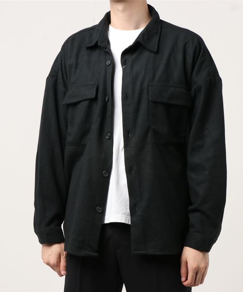 ARCADE（アーケード）の「ビッグシルエット起毛CPOジャケット（カバーオール・メンズ・カーキ/ブラック/アイボリー/ブラウン系その他/ベージュ系その他・M/L）」の15枚目の写真