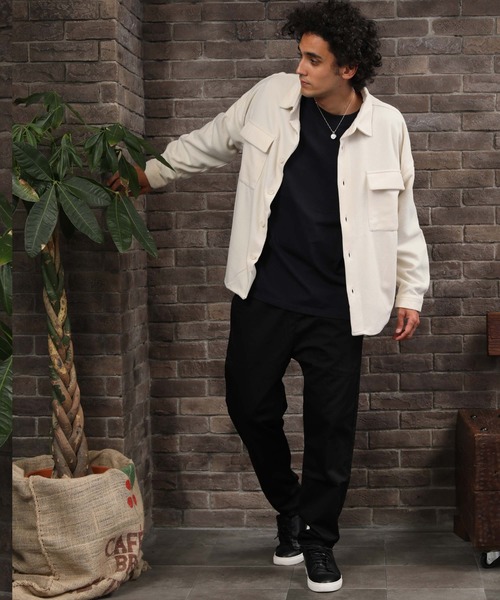 ARCADE（アーケード）の「ビッグシルエット起毛CPOジャケット（カバーオール・メンズ・カーキ/ブラック/アイボリー/ブラウン系その他/ベージュ系その他・M/L）」の11枚目の写真