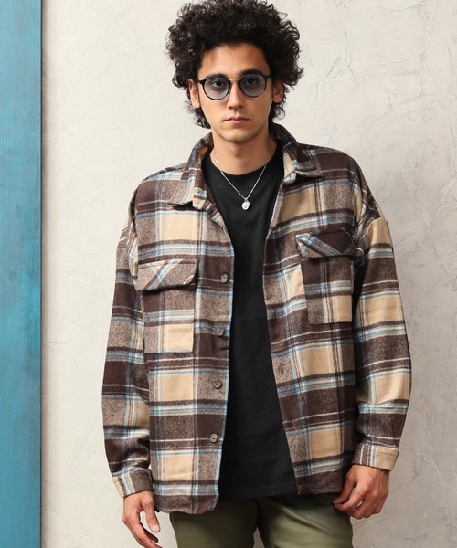 ARCADE（アーケード）の「ビッグシルエット起毛CPOジャケット（カバーオール・メンズ・カーキ/ブラック/アイボリー/ブラウン系その他/ベージュ系その他・M/L）」の21枚目の写真