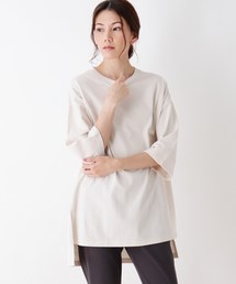 SHOO・LA・RUE | 【M-3L】USAコットンスリットロングプルオーバー(Tシャツ/カットソー)