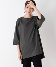 SHOO・LA・RUE | 【M-3L】USAコットンスリットロングプルオーバー(Tシャツ/カットソー)