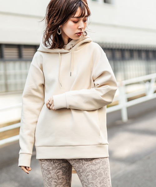 natural couture（ナチュラルクチュール）の「ダンボールニットユニセックスパーカー Mサイズ（パーカー・レディース・ブラック/パープル/ライトベージュ/ブラウン/カーキ・FREE）」の7枚目の写真