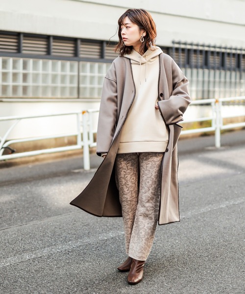 natural couture（ナチュラルクチュール）の「ダンボールニットユニセックスパーカー Mサイズ（パーカー・レディース・ブラック/パープル/ライトベージュ/ブラウン/カーキ・FREE）」の22枚目の写真