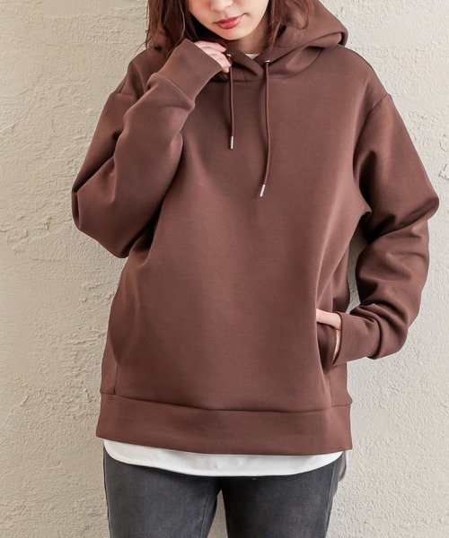 natural couture（ナチュラルクチュール）の「ダンボールニットユニセックスパーカー Mサイズ（パーカー・レディース・ブラック/パープル/ライトベージュ/ブラウン/カーキ・FREE）」の16枚目の写真