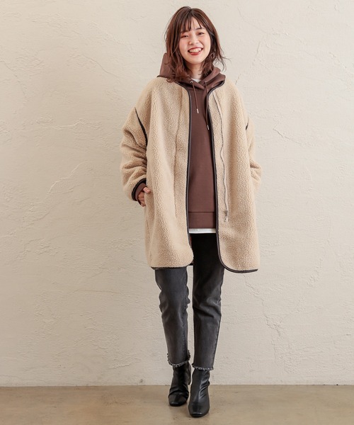 natural couture（ナチュラルクチュール）の「ダンボールニットユニセックスパーカー Mサイズ（パーカー・レディース・ブラック/パープル/ライトベージュ/ブラウン/カーキ・FREE）」の11枚目の写真