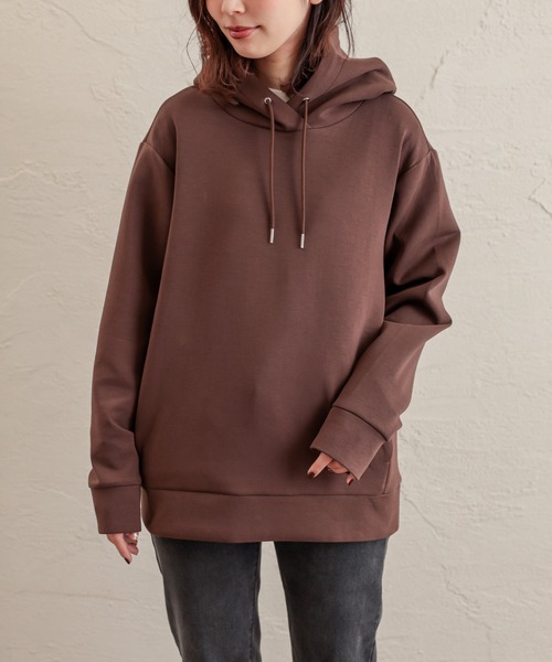 natural couture（ナチュラルクチュール）の「ダンボールニットユニセックスパーカー Mサイズ（パーカー・レディース・ブラック/パープル/ライトベージュ/ブラウン/カーキ・FREE）」の9枚目の写真