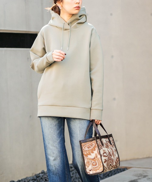 natural couture（ナチュラルクチュール）の「ダンボールニットユニセックスパーカー Mサイズ（パーカー・レディース・ブラック/パープル/ライトベージュ/ブラウン/カーキ・FREE）」の12枚目の写真