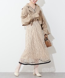 natural couture | 裾パイピング大人レースワンピース(ワンピース)