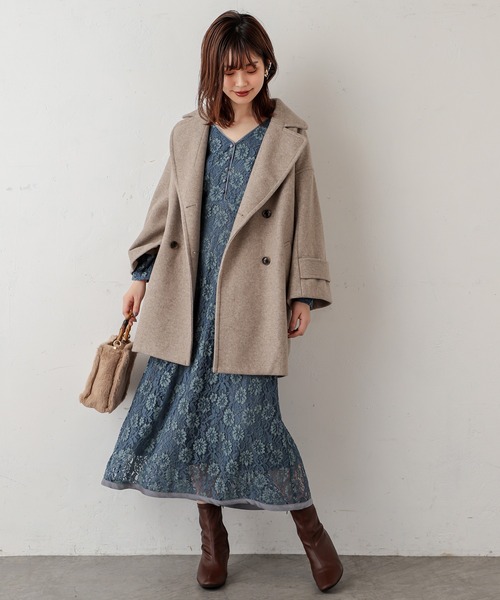 natural couture（ナチュラルクチュール）の「裾パイピング大人レースワンピース（ワンピース・レディース・アイボリー/サックスブルー/ブラック・FREE）」の14枚目の写真