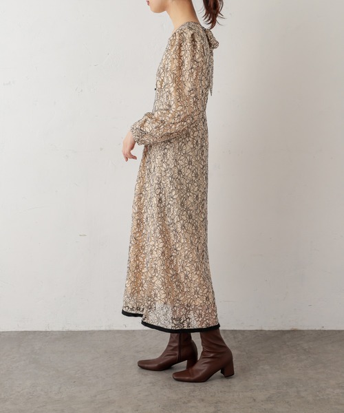 natural couture（ナチュラルクチュール）の「裾パイピング大人レースワンピース（ワンピース・レディース・アイボリー/サックスブルー/ブラック・FREE）」の16枚目の写真