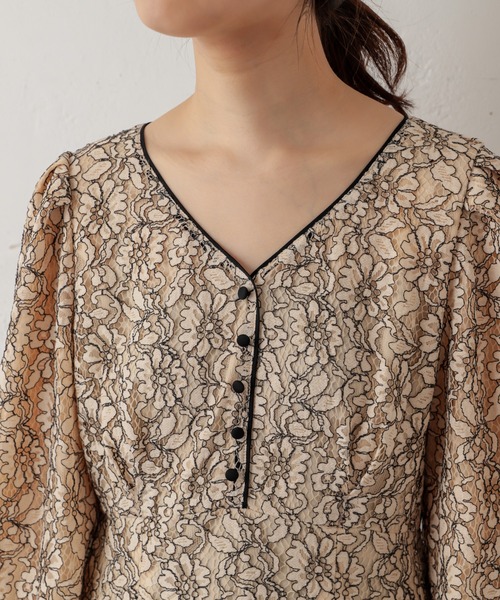 natural couture（ナチュラルクチュール）の「裾パイピング大人レースワンピース（ワンピース・レディース・アイボリー/サックスブルー/ブラック・FREE）」の18枚目の写真