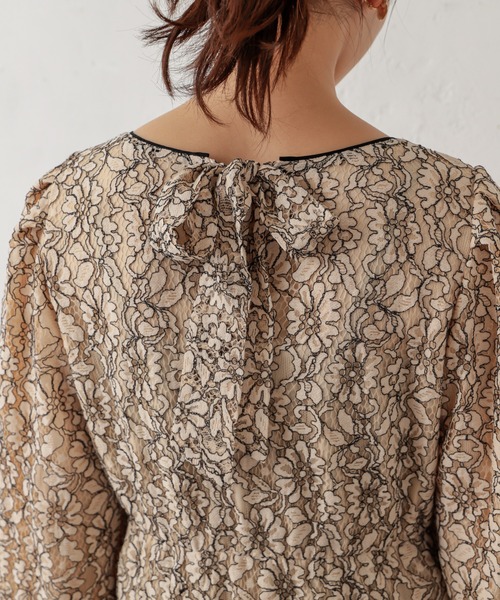 natural couture（ナチュラルクチュール）の「裾パイピング大人レースワンピース（ワンピース・レディース・アイボリー/サックスブルー/ブラック・FREE）」の19枚目の写真