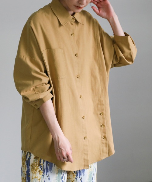 select MOCA（セレクトモカ）の「2021 SS アシンメトリースリットボタンシャツ（シャツ/ブラウス・レディース・マスタード/オレンジ/ホワイト・FREE）」の11枚目の写真