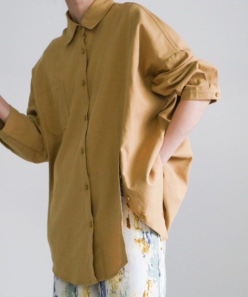 select MOCA（セレクトモカ）の「2021 SS アシンメトリースリットボタンシャツ（シャツ/ブラウス・レディース・マスタード/オレンジ/ホワイト・FREE）」の10枚目の写真