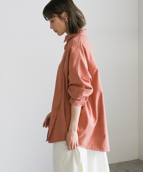 select MOCA（セレクトモカ）の「2021 SS アシンメトリースリットボタンシャツ（シャツ/ブラウス・レディース・マスタード/オレンジ/ホワイト・FREE）」の13枚目の写真