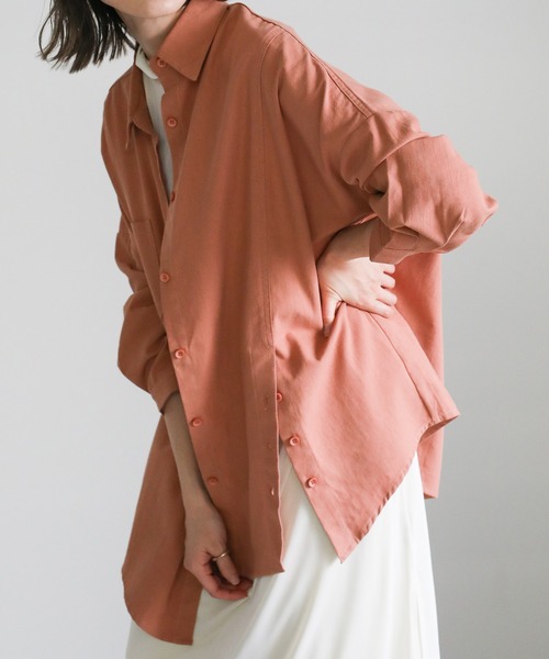 select MOCA（セレクトモカ）の「2021 SS アシンメトリースリットボタンシャツ（シャツ/ブラウス・レディース・マスタード/オレンジ/ホワイト・FREE）」の17枚目の写真