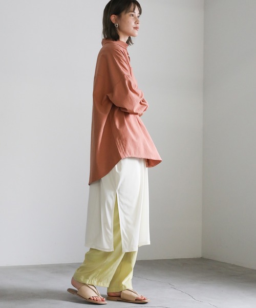 select MOCA（セレクトモカ）の「2021 SS アシンメトリースリットボタンシャツ（シャツ/ブラウス・レディース・マスタード/オレンジ/ホワイト・FREE）」の12枚目の写真