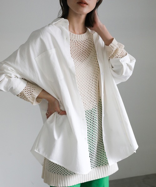 select MOCA（セレクトモカ）の「2021 SS アシンメトリースリットボタンシャツ（シャツ/ブラウス・レディース・マスタード/オレンジ/ホワイト・FREE）」の20枚目の写真