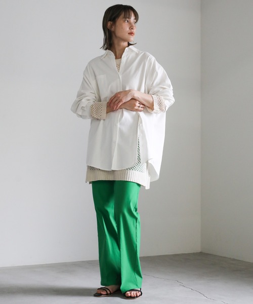 select MOCA（セレクトモカ）の「2021 SS アシンメトリースリットボタンシャツ（シャツ/ブラウス・レディース・マスタード/オレンジ/ホワイト・FREE）」の6枚目の写真