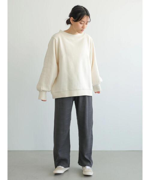AMERICAN HOLIC(アメリカンホリック)の「アーム切り替え裏毛プルオーバー(スウェット・レディース・アイボリー/ライトベージュ/チャコールグレー/サックスブルー・M/L)」の12枚目の写真