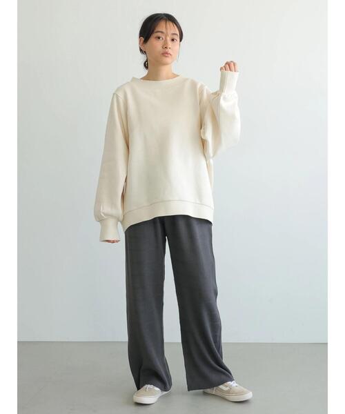 AMERICAN HOLIC(アメリカンホリック)の「アーム切り替え裏毛プルオーバー(スウェット・レディース・アイボリー/ライトベージュ/チャコールグレー/サックスブルー・M/L)」の13枚目の写真
