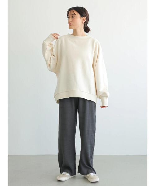 AMERICAN HOLIC(アメリカンホリック)の「アーム切り替え裏毛プルオーバー(スウェット・レディース・アイボリー/ライトベージュ/チャコールグレー/サックスブルー・M/L)」の14枚目の写真