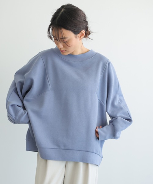 AMERICAN HOLIC(アメリカンホリック)の「アーム切り替え裏毛プルオーバー(スウェット・レディース・アイボリー/ライトベージュ/チャコールグレー/サックスブルー・M/L)」の4枚目の写真