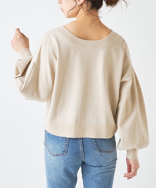 Chico(チコ)の「ラメニットクルーカーディガン(カーディガン/ボレロ・レディース・ブラック/オレンジ/アイボリー/ミント・FREE)」の7枚目の写真