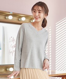 【洗える】オーガニックコットンプルオーバー ニット