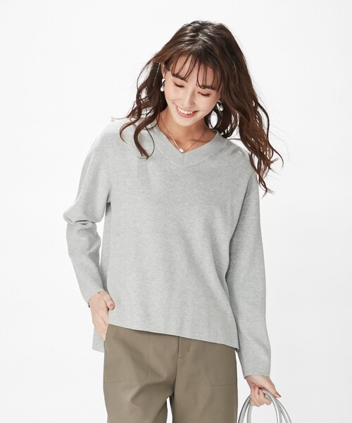 J.PRESS(ジェイプレス)の「【洗える】オーガニックコットンプルオーバー ニット(ニット/セーター・レディース・サックスブルー系/ライトオレンジ系/ライトグレー系/ライトグリーン系・MEDIUM/LARGE)」の19枚目の写真