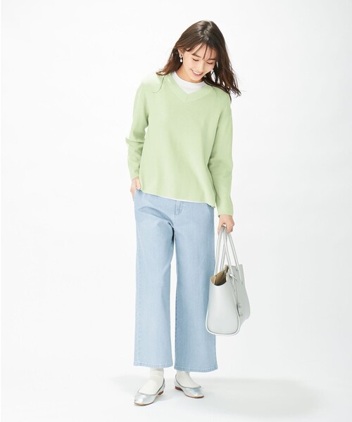 J.PRESS(ジェイプレス)の「【洗える】オーガニックコットンプルオーバー ニット(ニット/セーター・レディース・サックスブルー系/ライトオレンジ系/ライトグレー系/ライトグリーン系・MEDIUM/LARGE)」の16枚目の写真