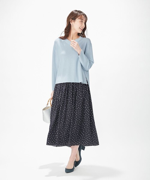 J.PRESS(ジェイプレス)の「【洗える】オーガニックコットンプルオーバー ニット(ニット/セーター・レディース・サックスブルー系/ライトオレンジ系/ライトグレー系/ライトグリーン系・MEDIUM/LARGE)」の15枚目の写真