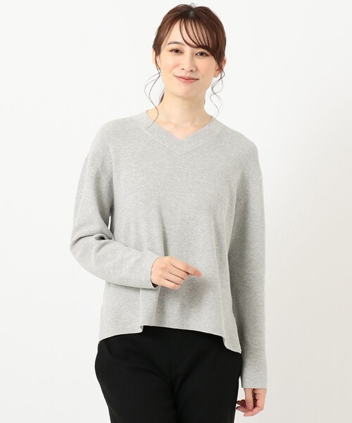 J.PRESS(ジェイプレス)の「【洗える】オーガニックコットンプルオーバー ニット(ニット/セーター・レディース・サックスブルー系/ライトオレンジ系/ライトグレー系/ライトグリーン系・MEDIUM/LARGE)」の14枚目の写真