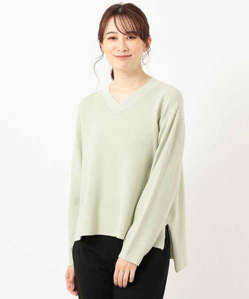 J.PRESS(ジェイプレス)の「【洗える】オーガニックコットンプルオーバー ニット(ニット/セーター・レディース・サックスブルー系/ライトオレンジ系/ライトグレー系/ライトグリーン系・MEDIUM/LARGE)」の13枚目の写真