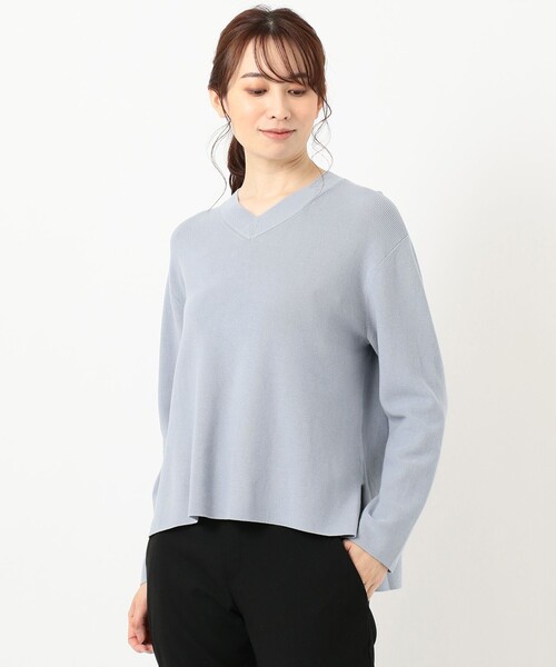 J.PRESS(ジェイプレス)の「【洗える】オーガニックコットンプルオーバー ニット(ニット/セーター・レディース・サックスブルー系/ライトオレンジ系/ライトグレー系/ライトグリーン系・MEDIUM/LARGE)」の12枚目の写真